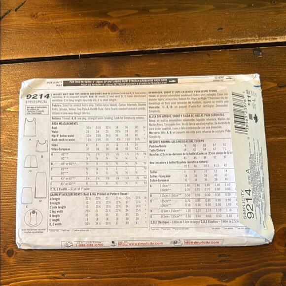 Simplicity Maxi Pencil Skirt Knit Crop Tank Shorts Sewing Pattern Uncut FF - Picture 3 of 3